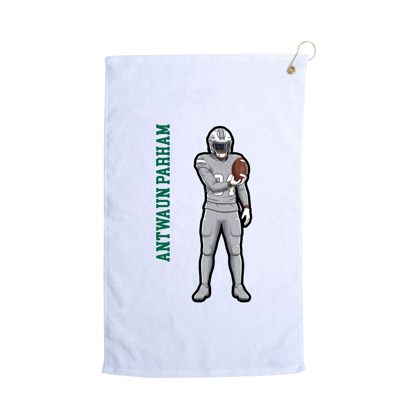Golf Towel — Name Vertical in White