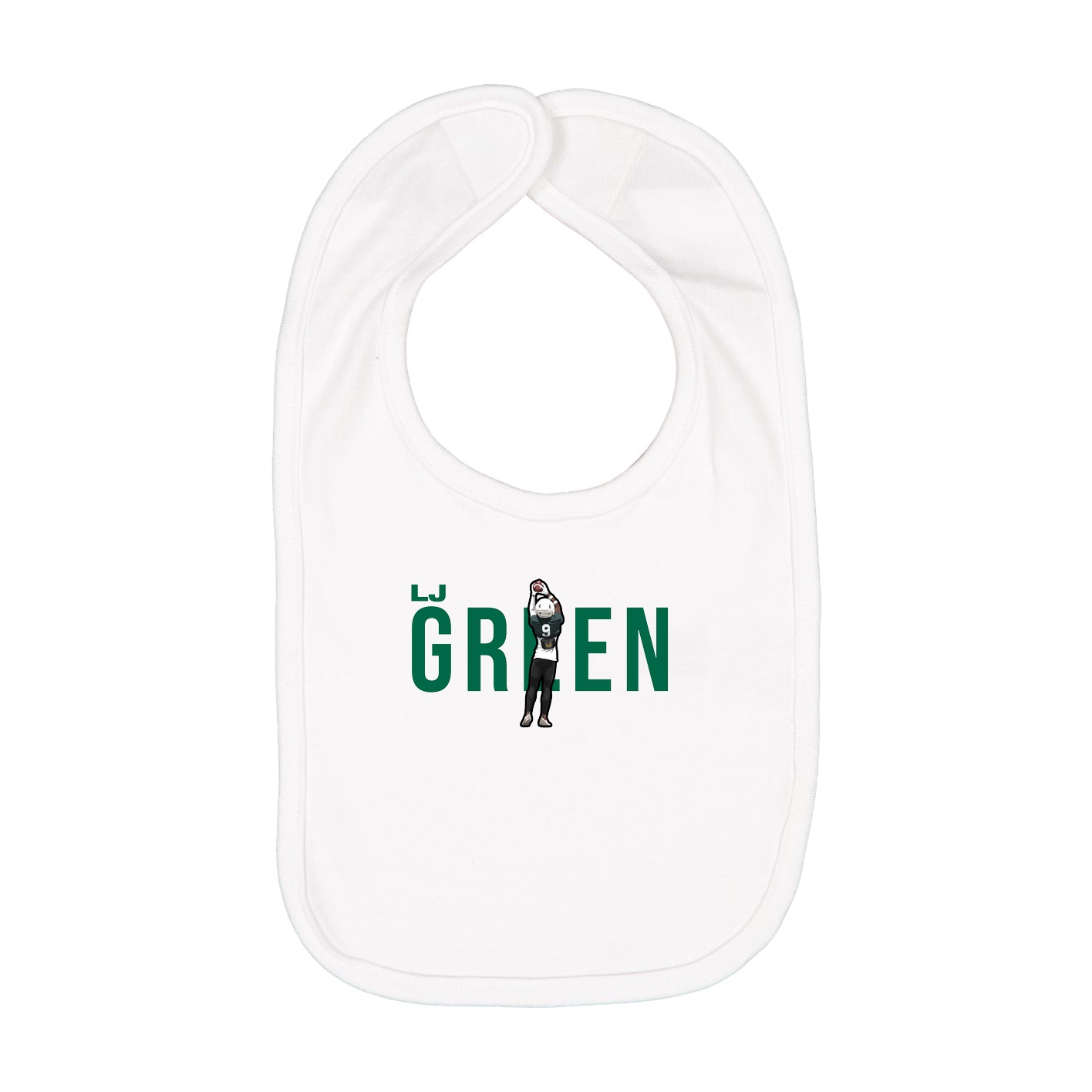 Infant Bib — Player Name in White