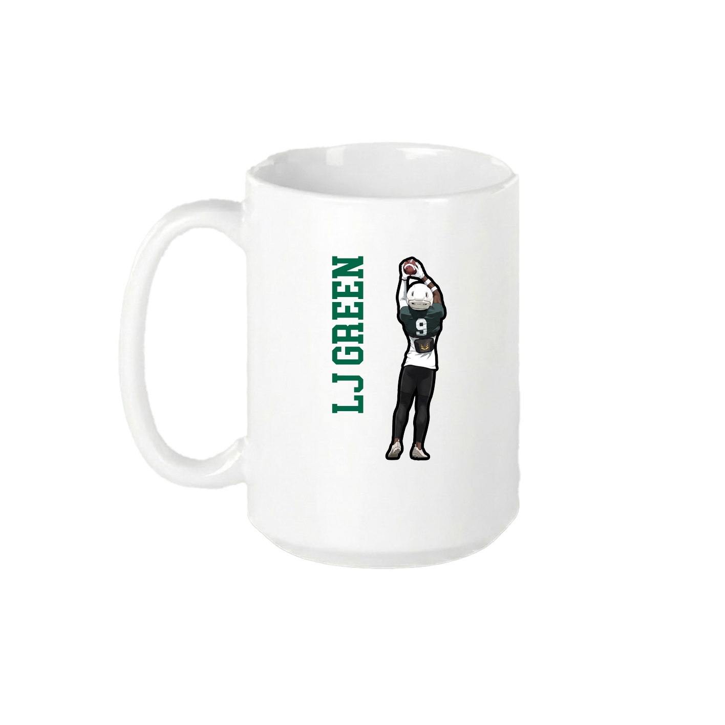 15oz Coffee Mug — Name Vertical in White