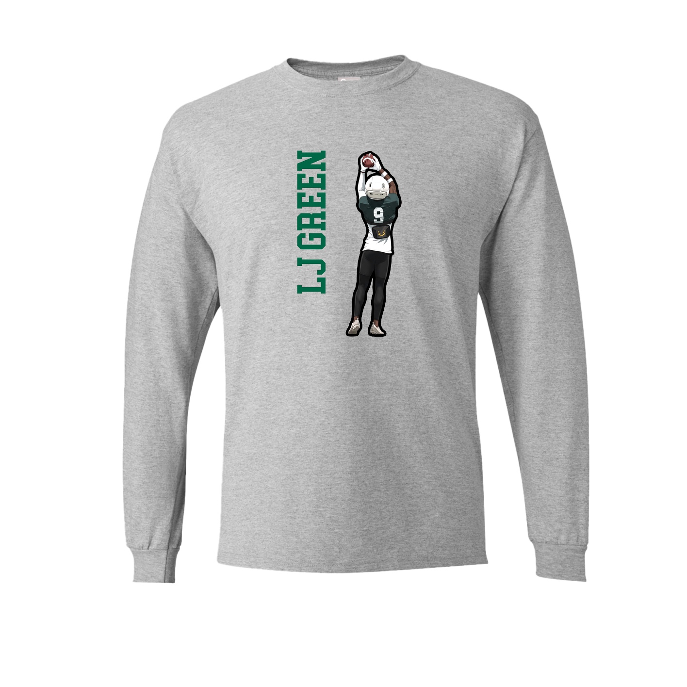 Long Sleeve Tee — Name Vertical in Grey