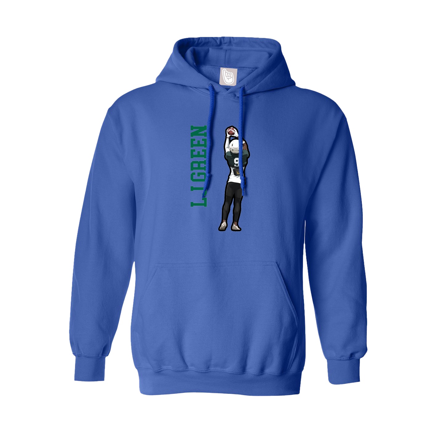 Hoodie — Name Vertical in Royal
