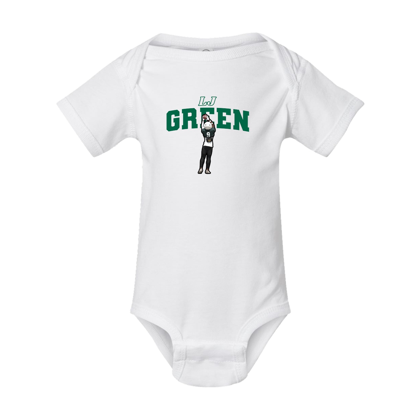 Baby Onesie — Name Arch in White