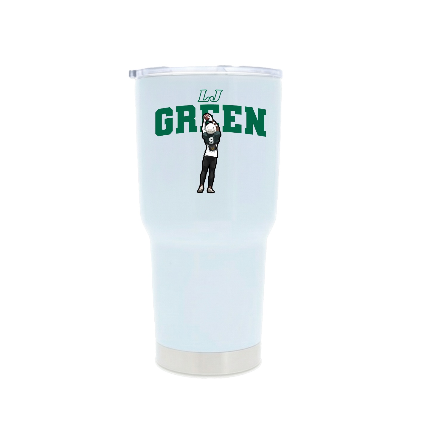30oz Stainless Steel Tumbler — Name Arch in White