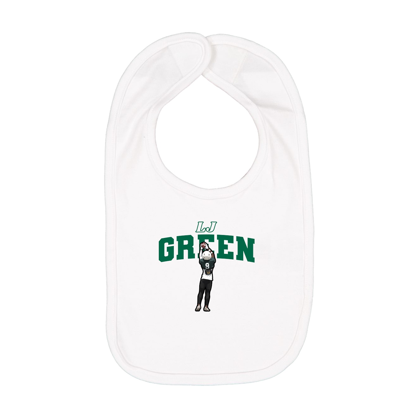 Infant Bib — Name Arch in White