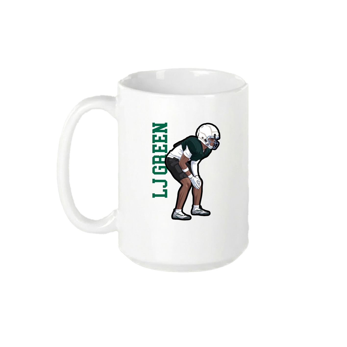 15oz Coffee Mug — Name Vertical in White