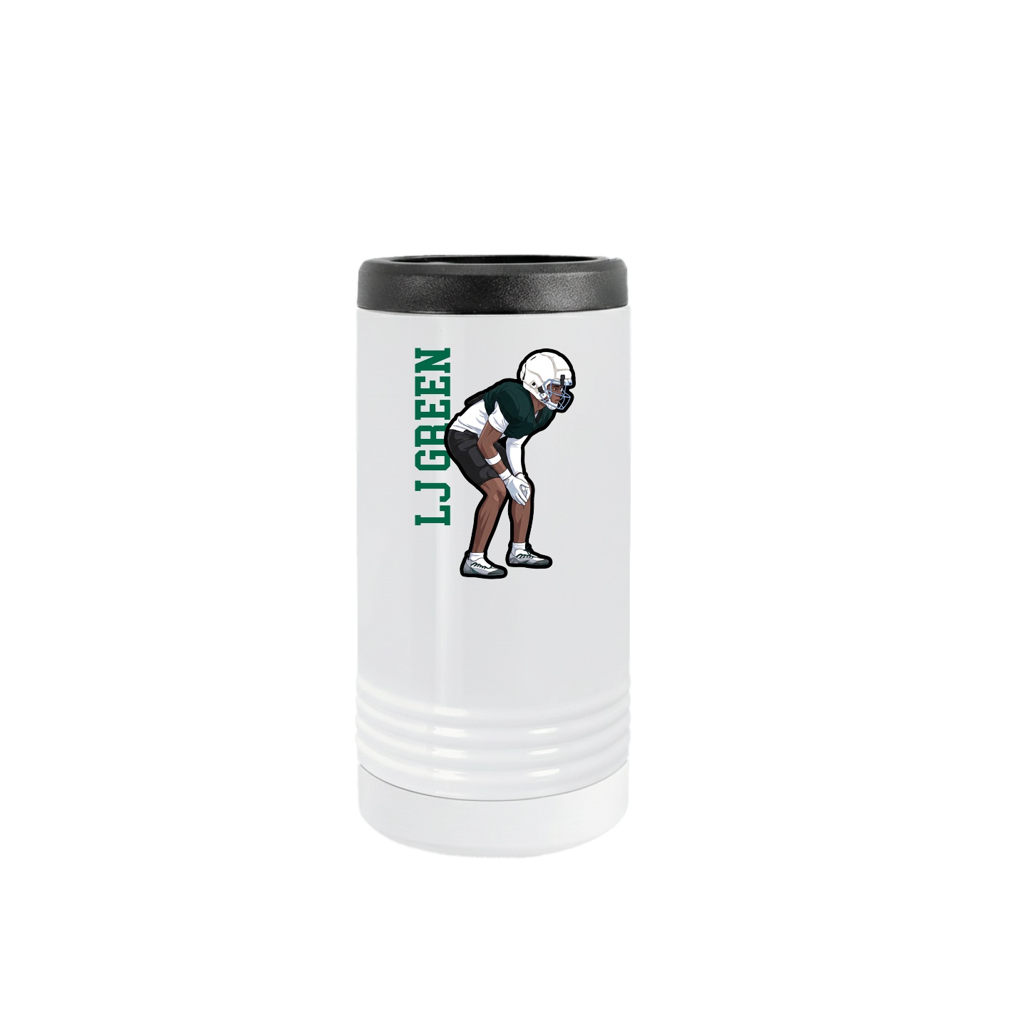 Slim Beverage Holder — Name Vertical in White