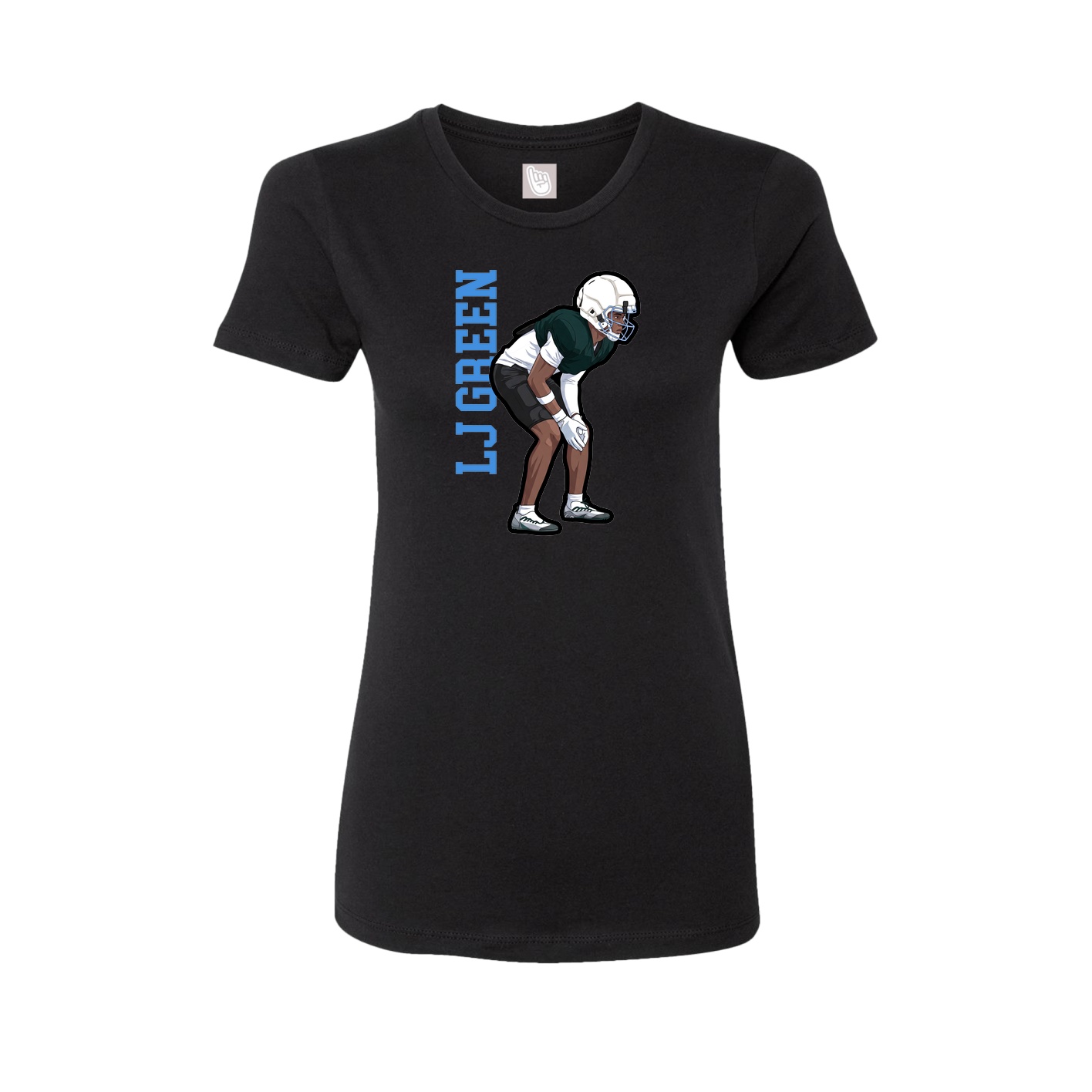 Fitted Women's Tee — Name Vertical in Black