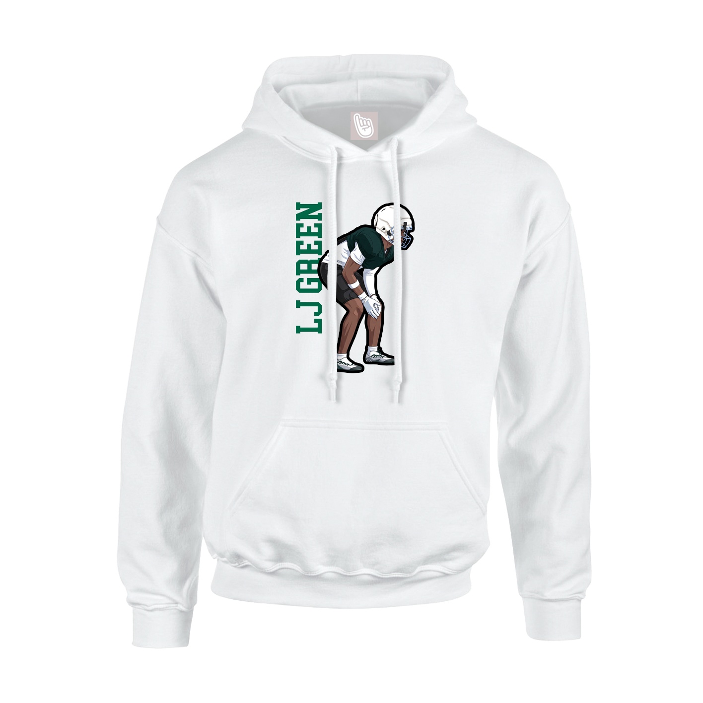 Hoodie — Name Vertical in White