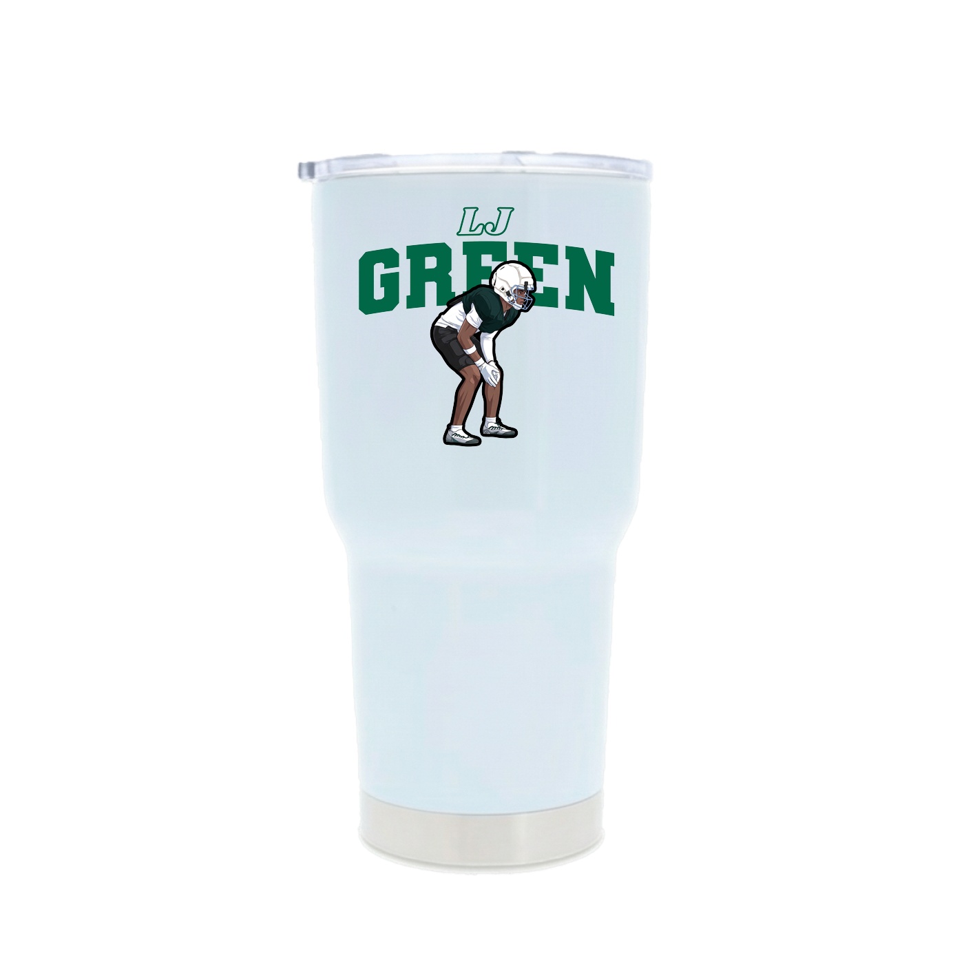 30oz Stainless Steel Tumbler — Name Arch in White
