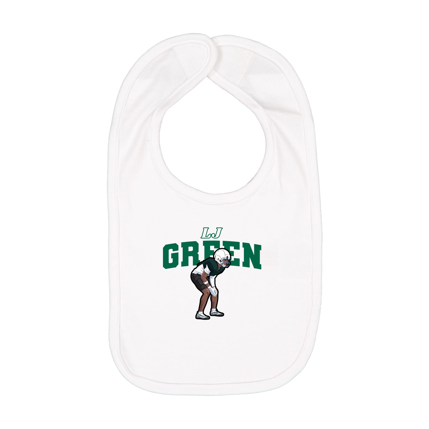 Infant Bib — Name Arch in White