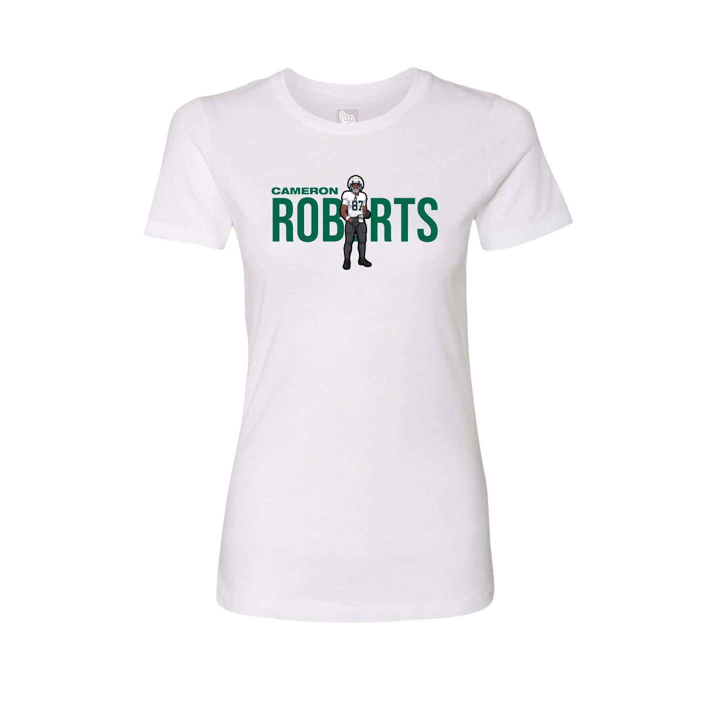 Fitted Women's Tee — Player Name in White