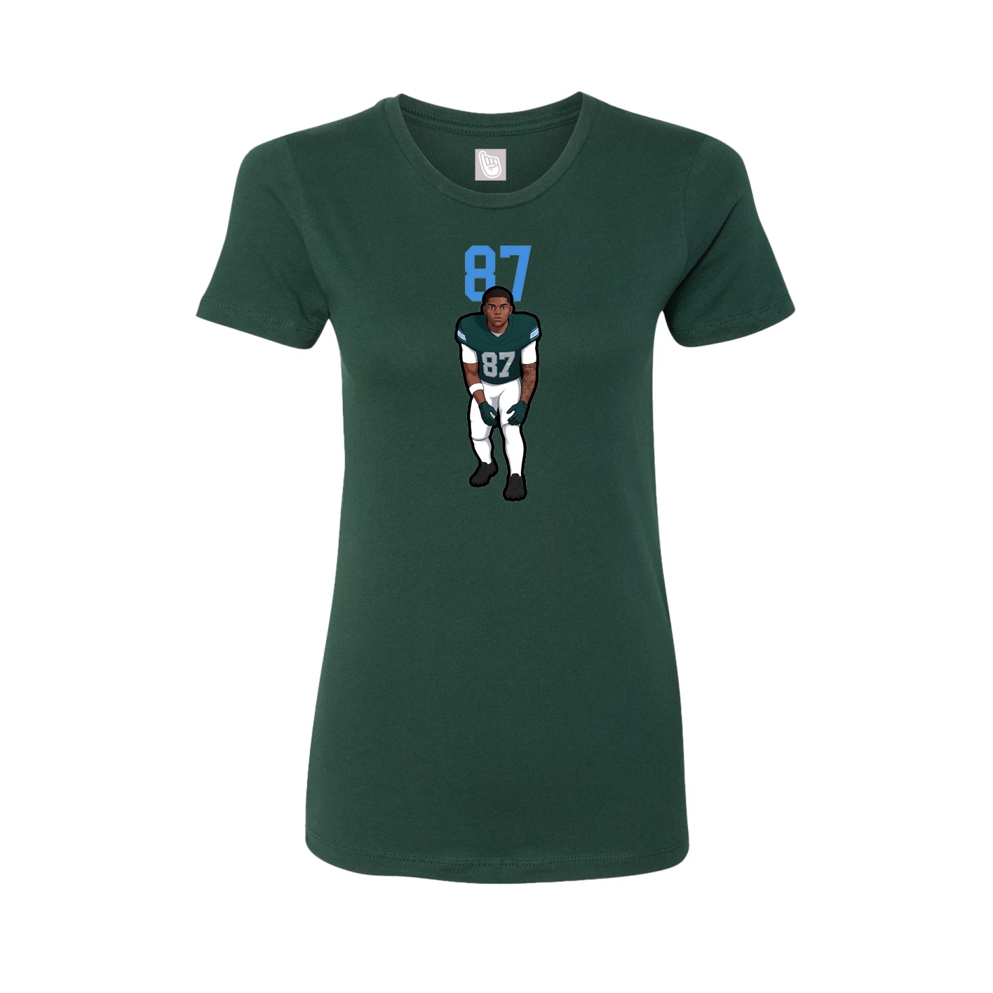 Fitted Women's Tee — Number Top in Green