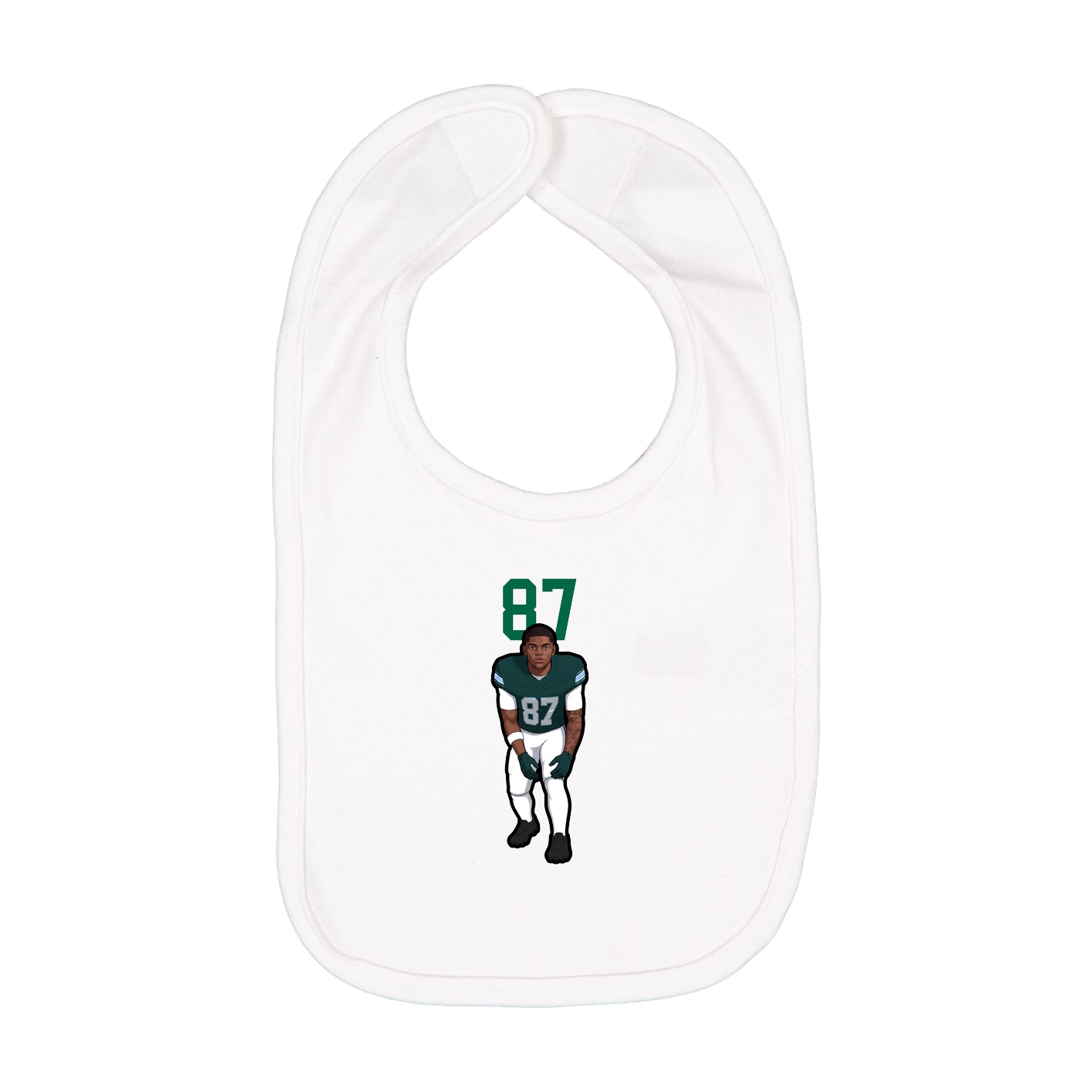 Infant Bib — Number Top in White
