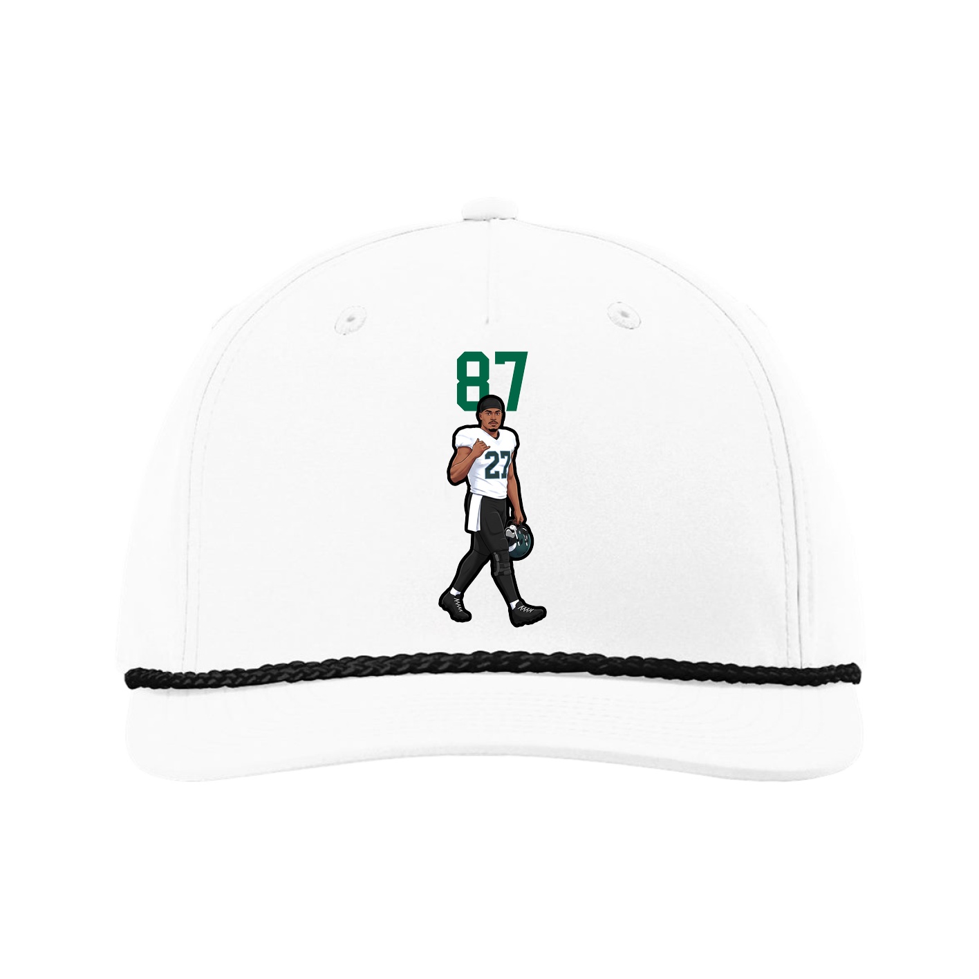 Five-Panel Classic Rope Cap — Number Top in White