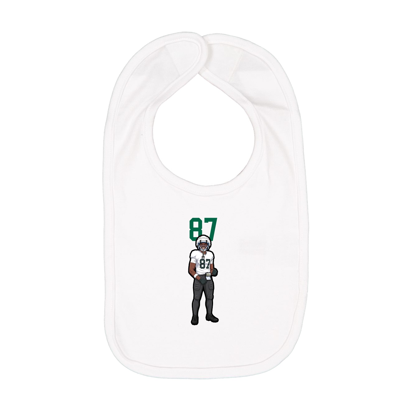 Infant Bib — Number Top in White