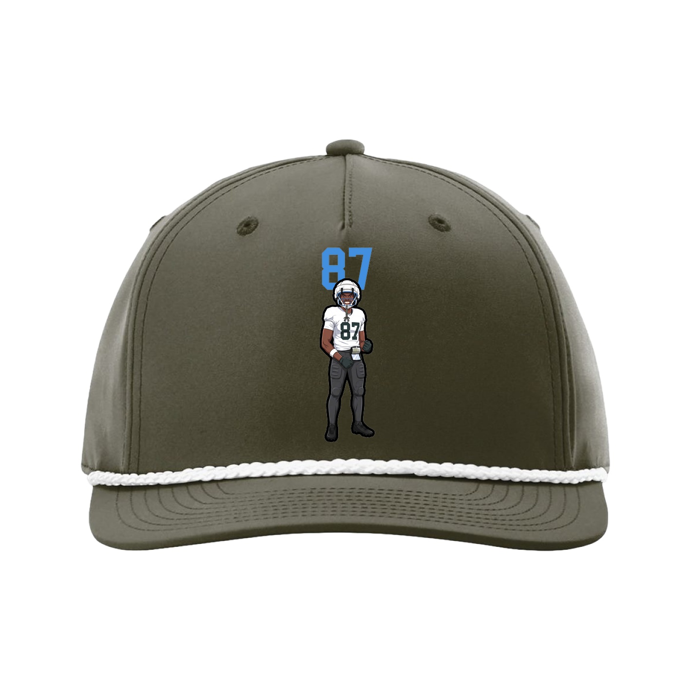 Five-Panel Classic Rope Cap — Number Top in Green