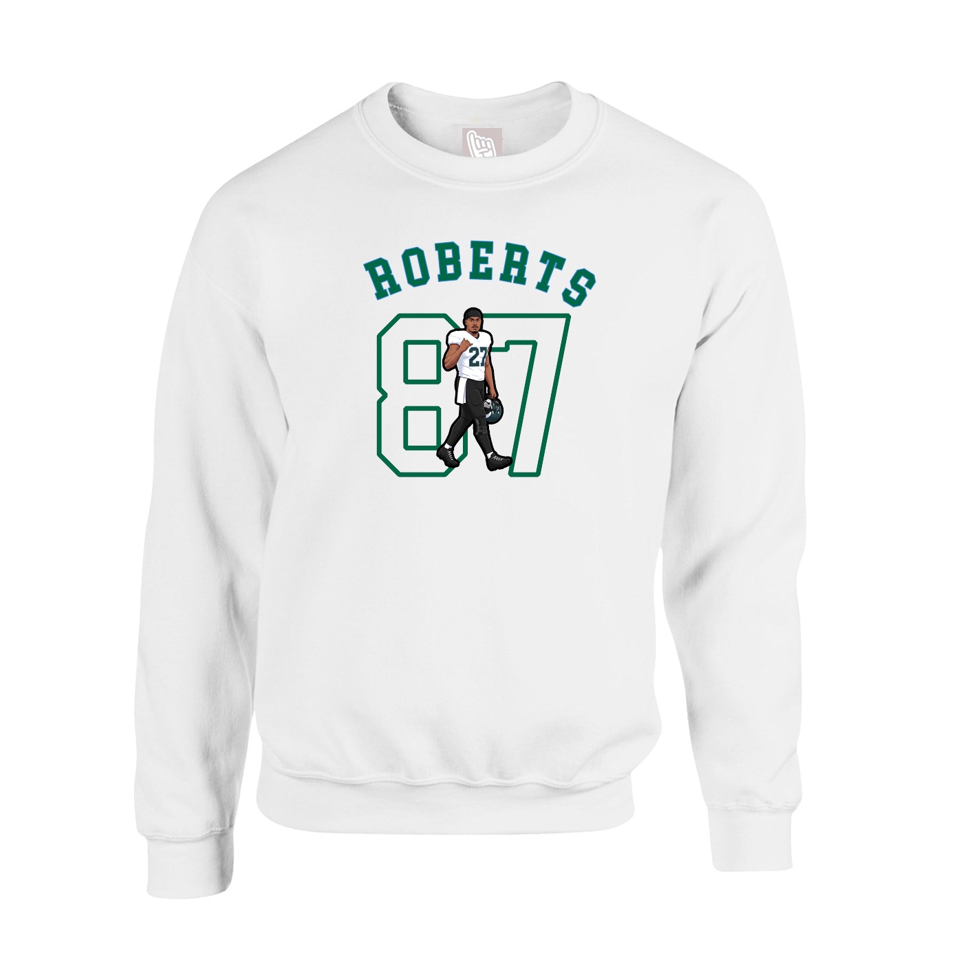 Fleece Crew — Shirsey Arch in White