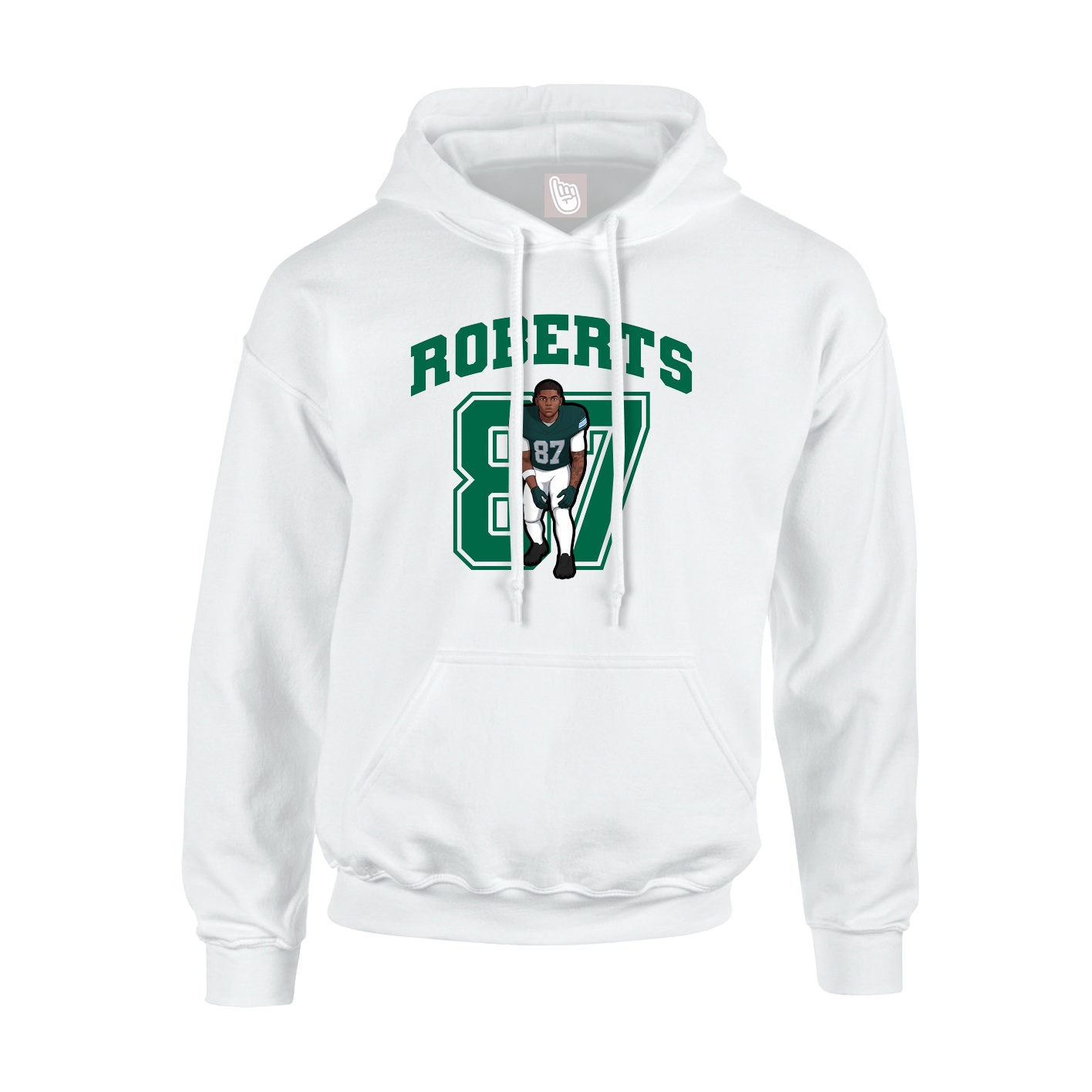 Youth Hoodie — Number in White