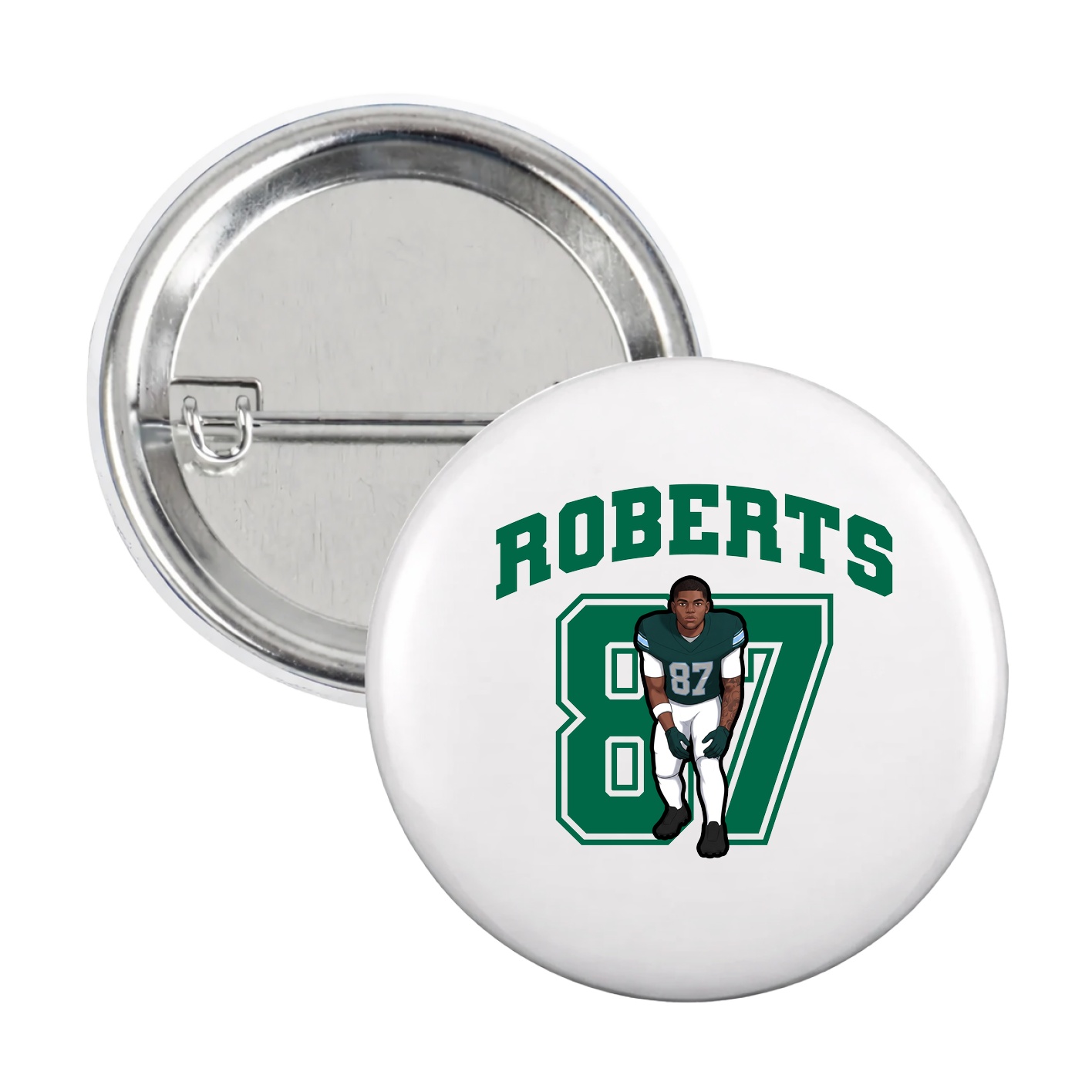 Game Day Button — Number in White