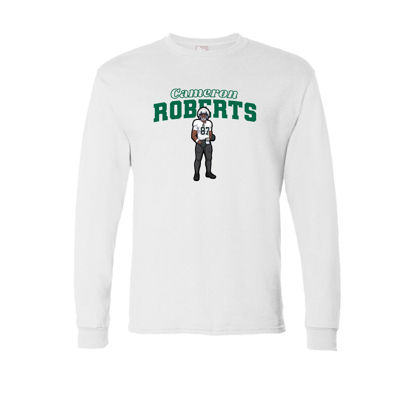 Long Sleeve Tee — Name Arch in White
