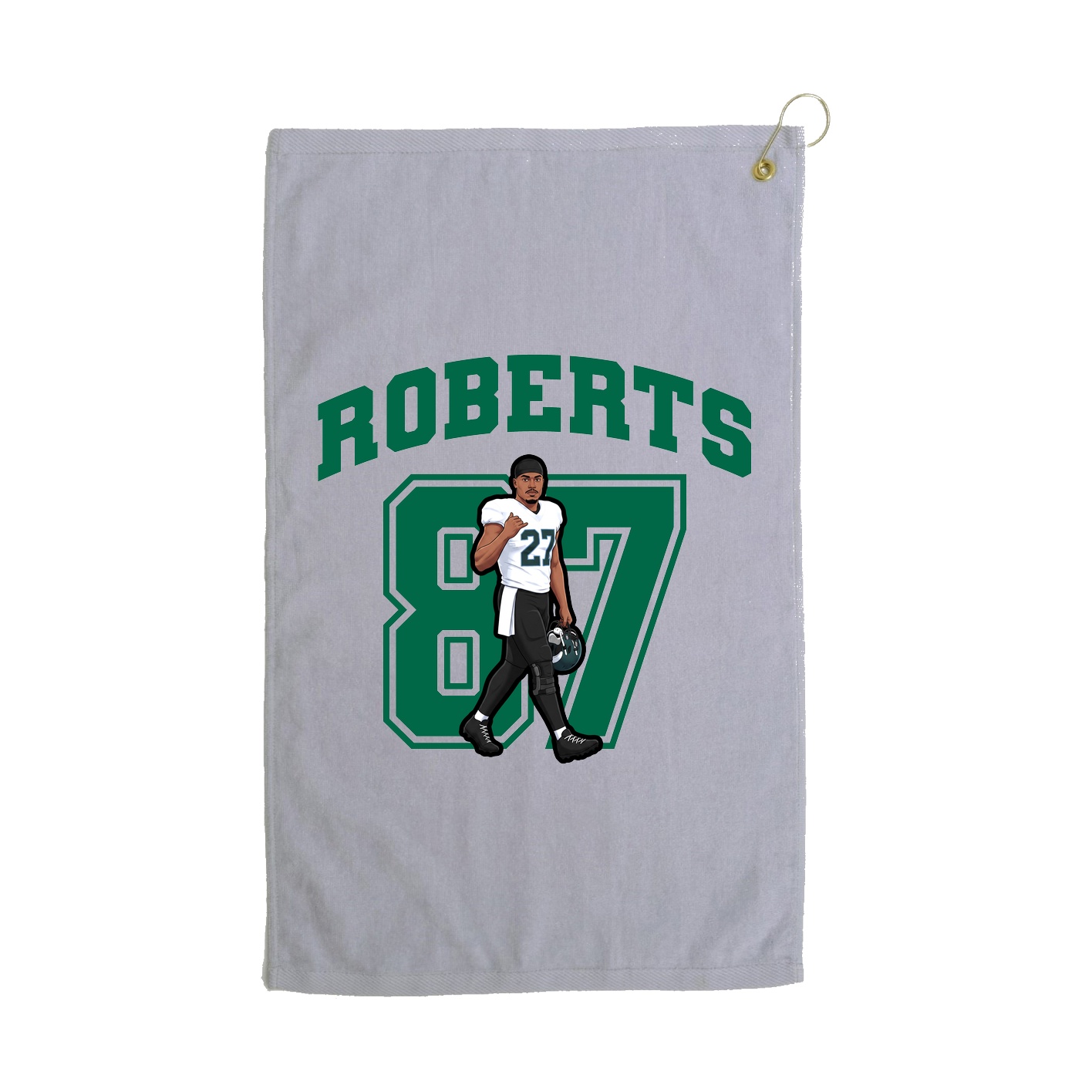 Golf Towel — Number in Grey