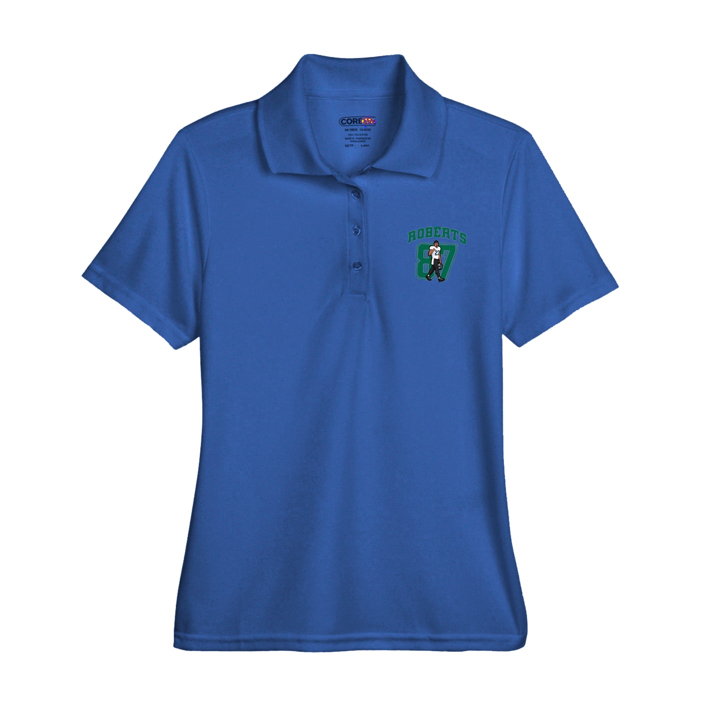 Womens Performance Polo — Number in Royal