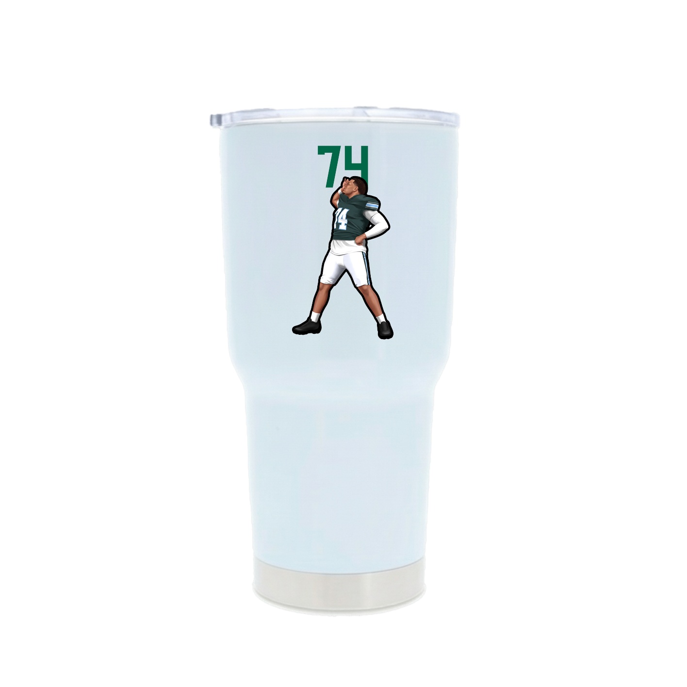 30oz Stainless Steel Tumbler — Number Top in White