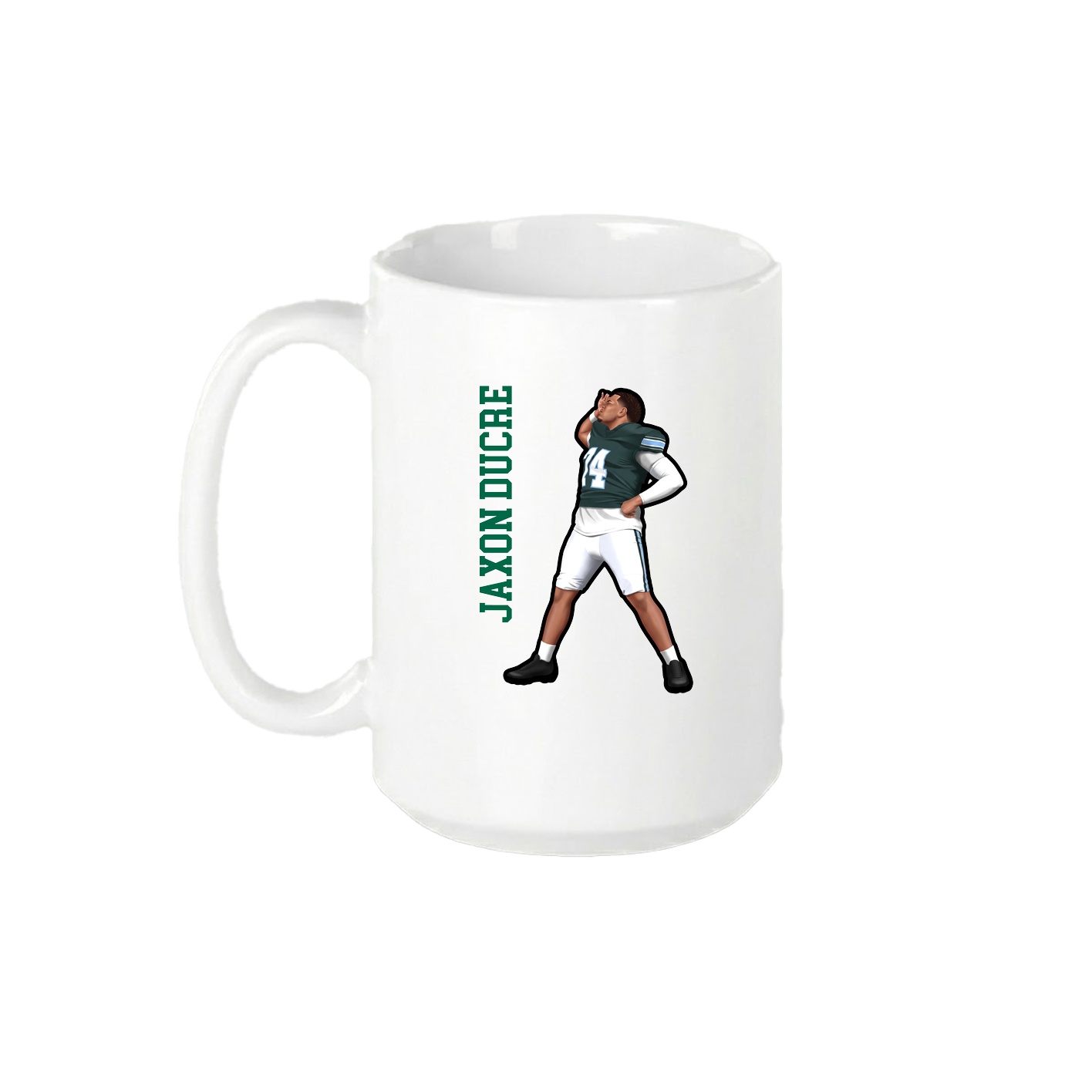 15oz Coffee Mug — Name Vertical in White