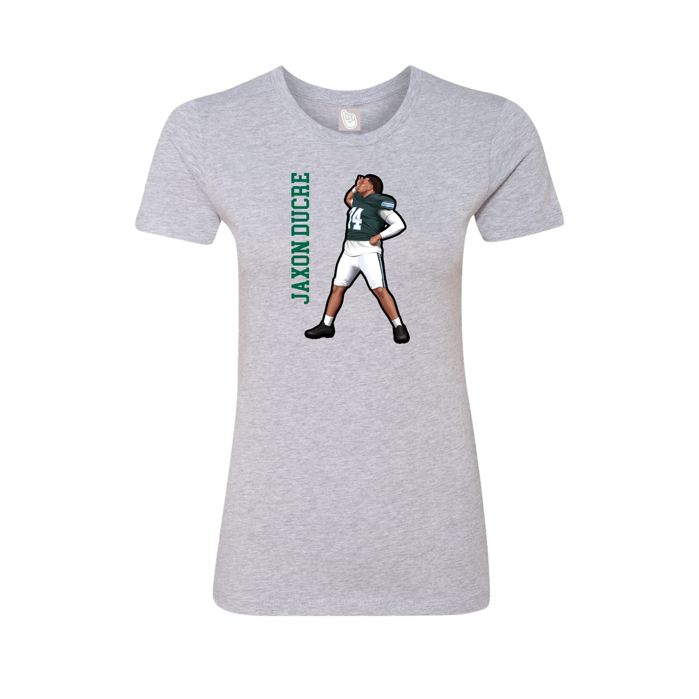 Fitted Women's Tee — Name Vertical in Grey