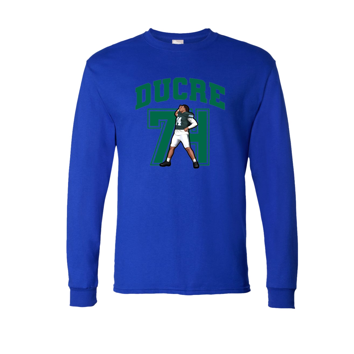 Long Sleeve Tee — Number in Royal