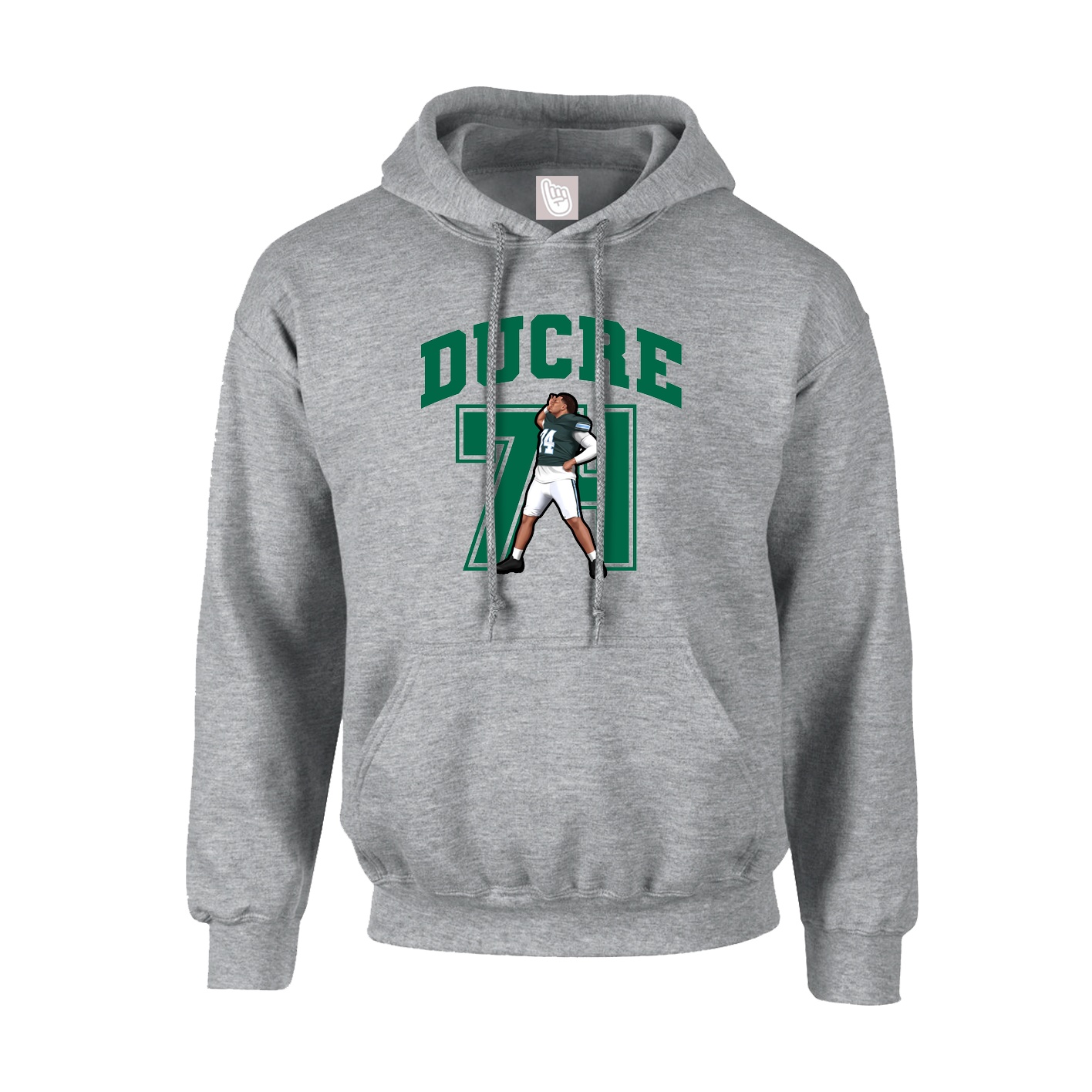 Youth Hoodie — Number in Grey