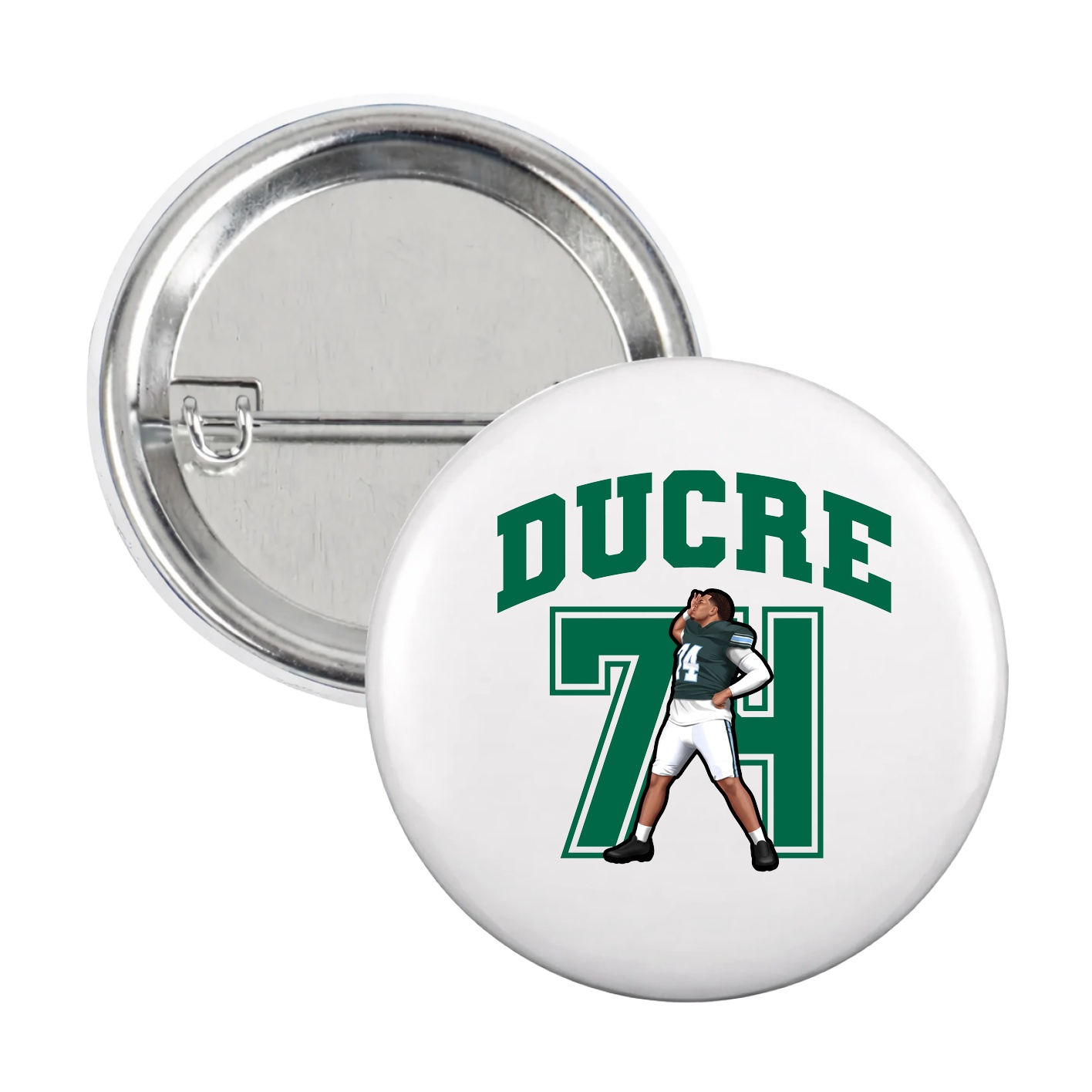 Game Day Button — Number in White