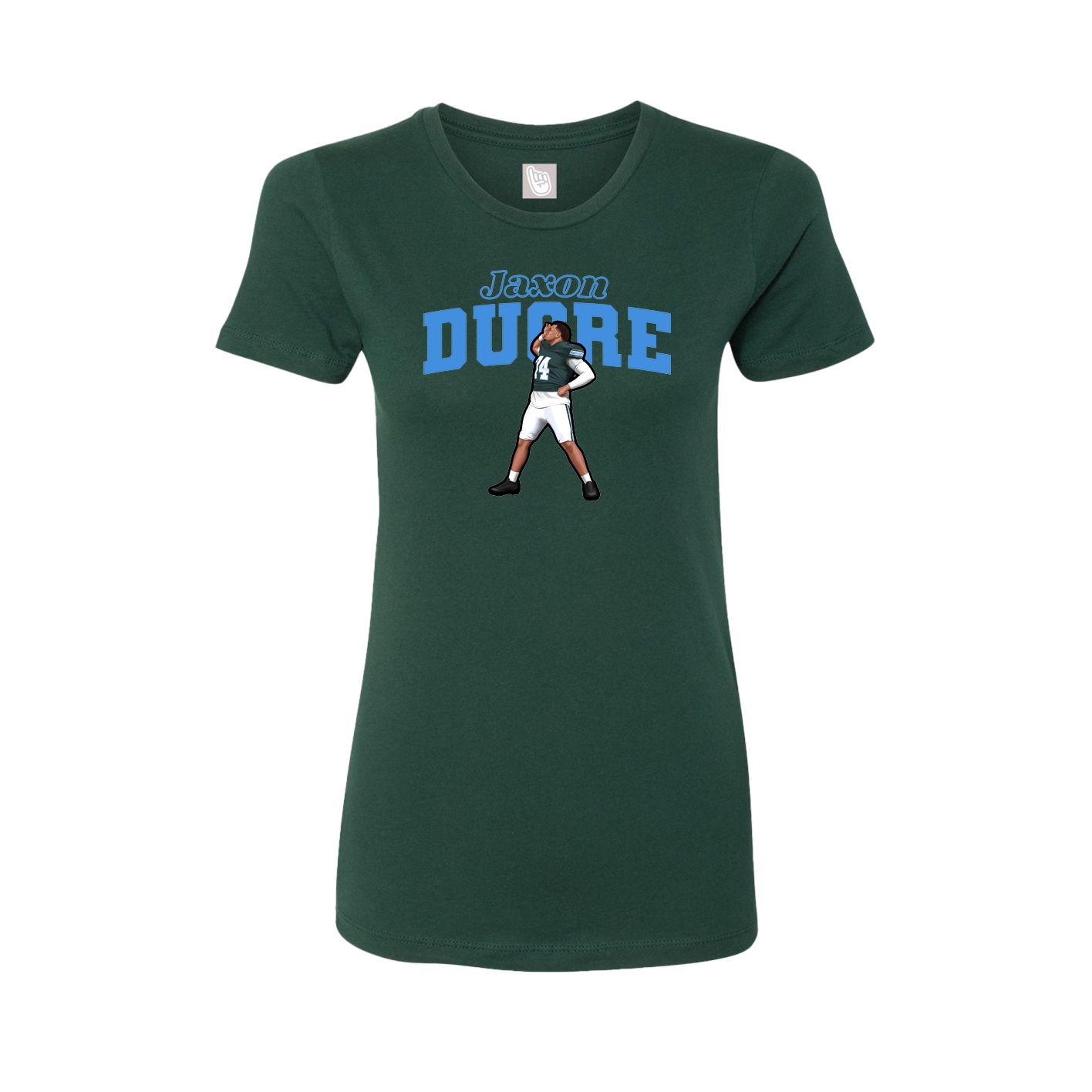 Fitted Women's Tee — Name Arch in Green