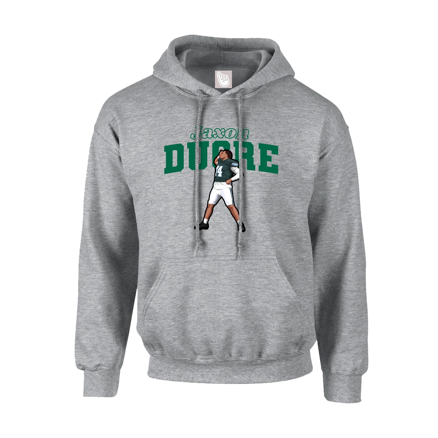Youth Hoodie — Name Arch in Grey