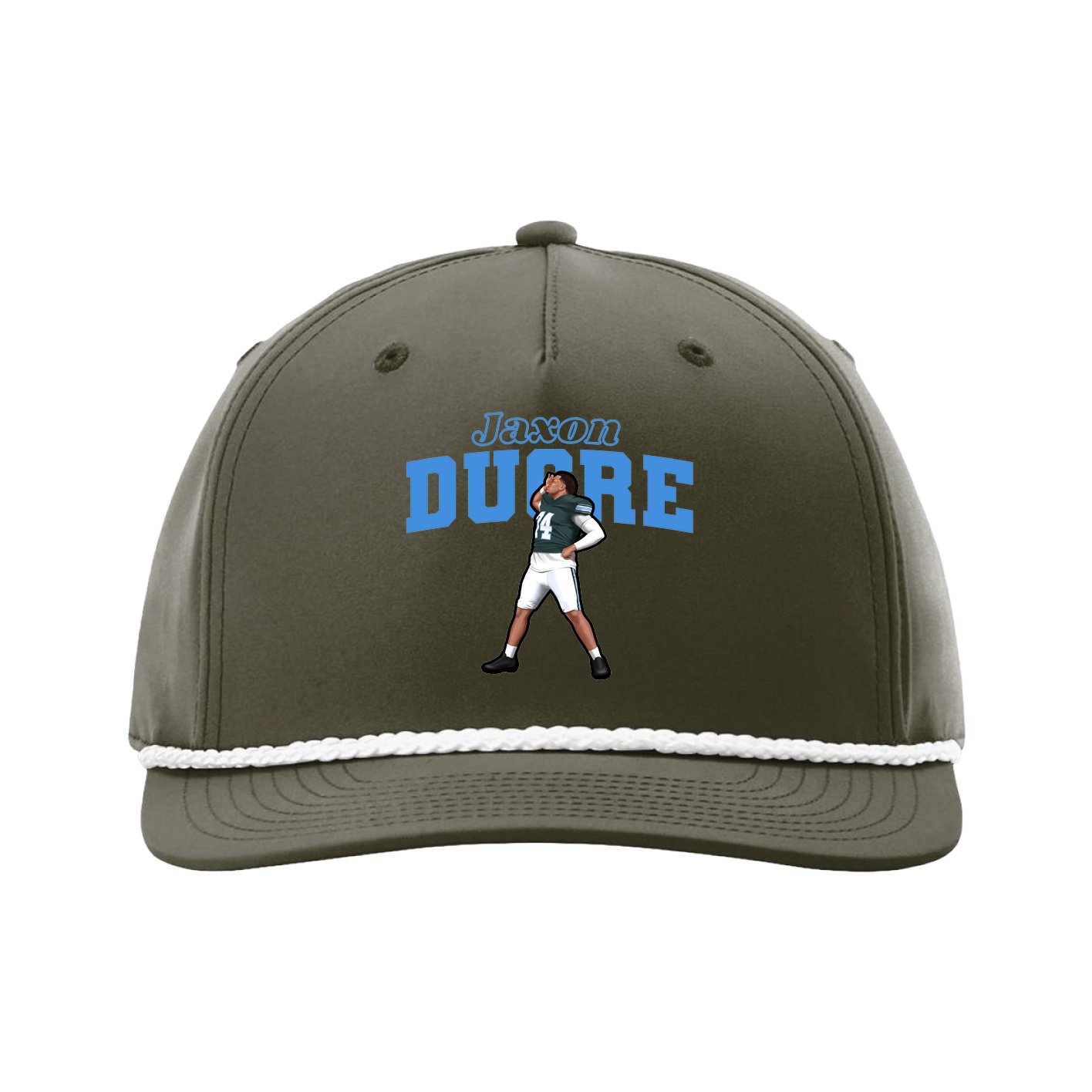 Five-Panel Classic Rope Cap — Name Arch in Green