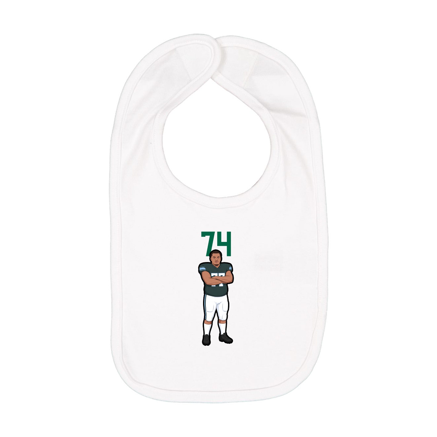 Infant Bib — Number Top in White