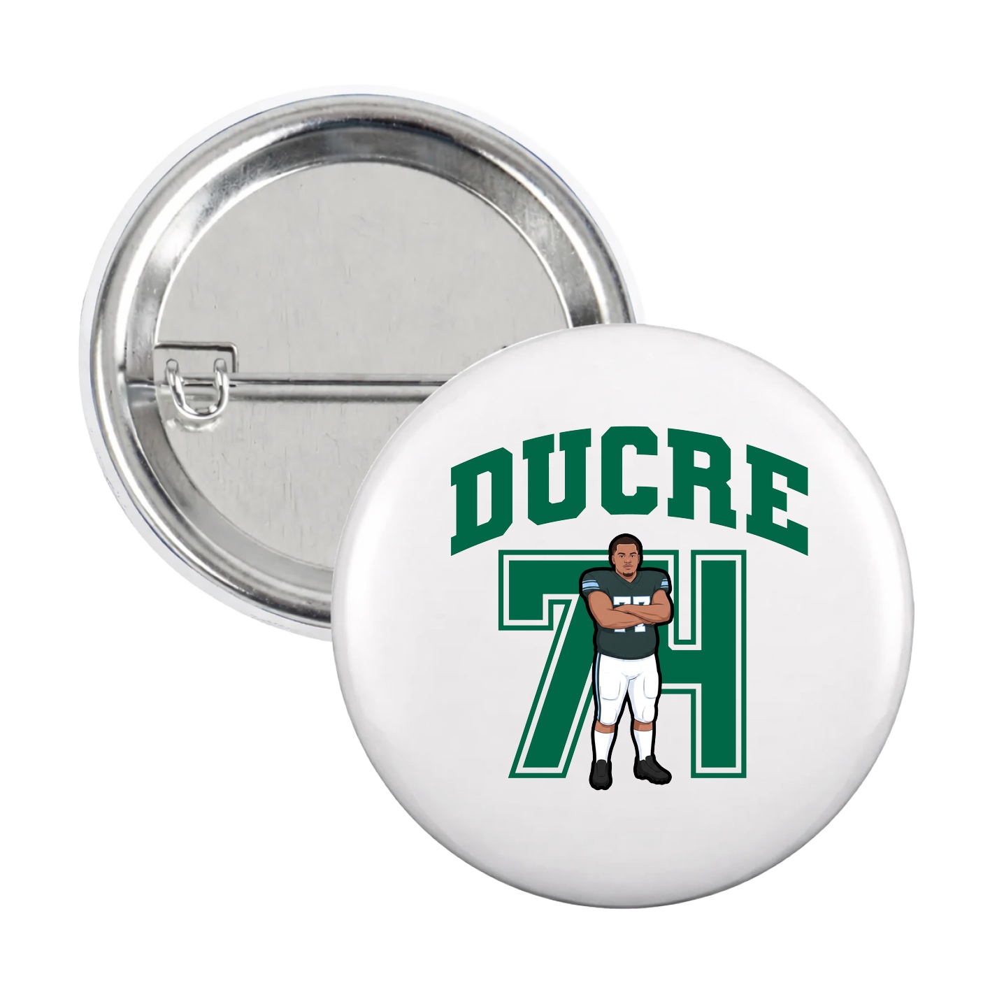 Game Day Button — Number in White