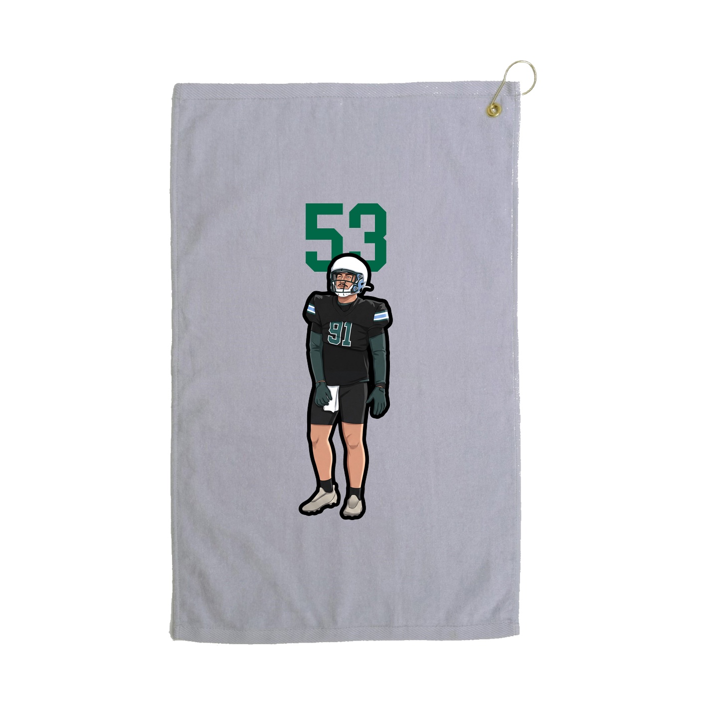 Golf Towel — Number Top in Grey