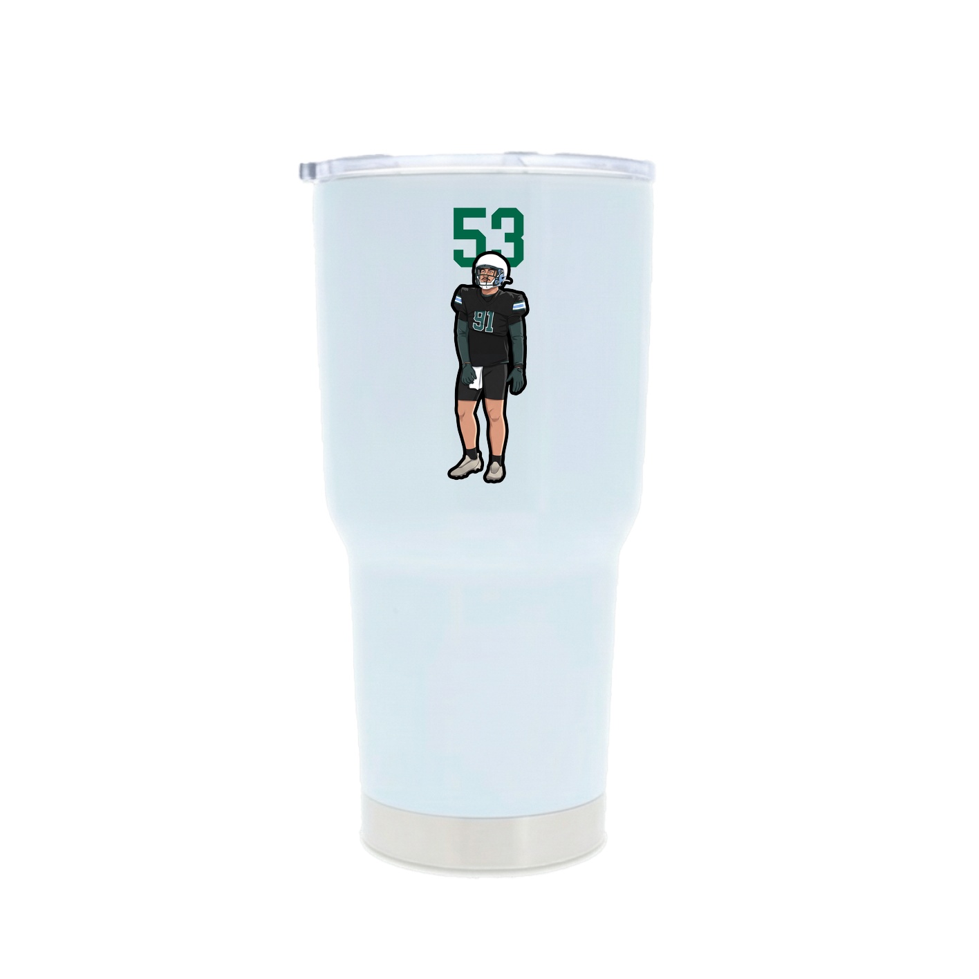 30oz Stainless Steel Tumbler — Number Top in White
