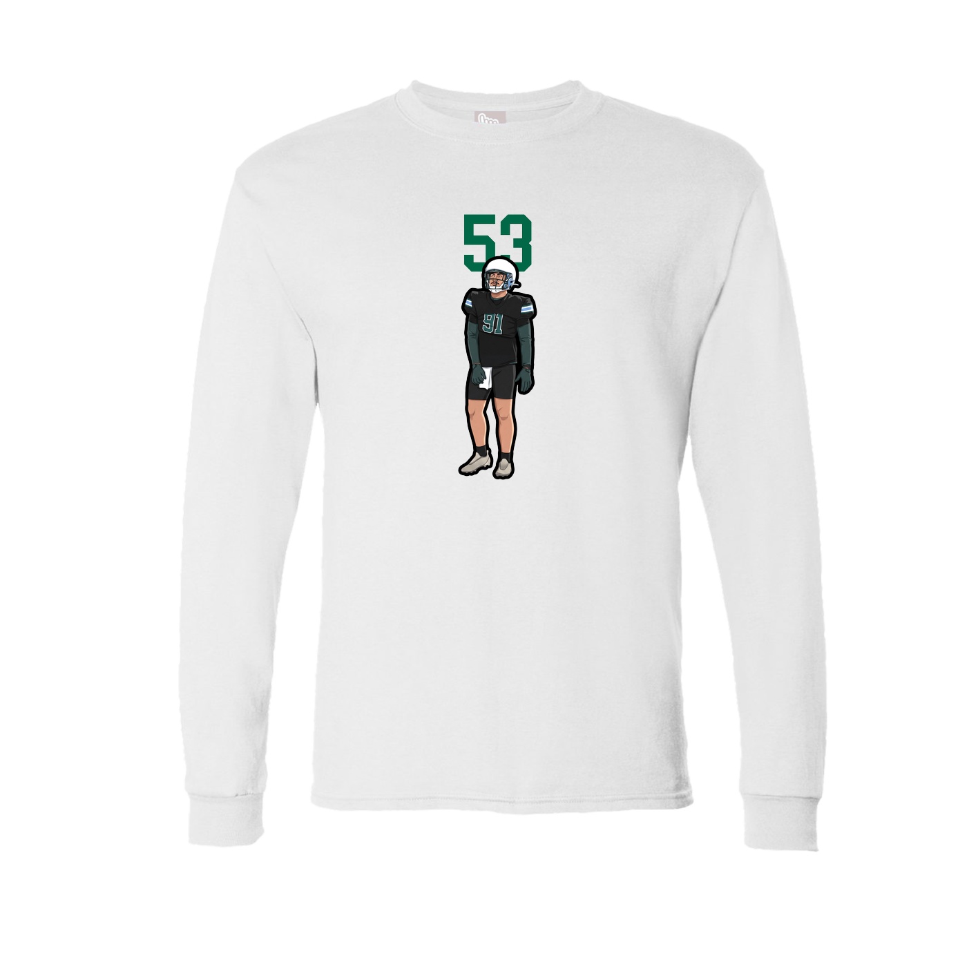 Long Sleeve Tee — Number Top in White