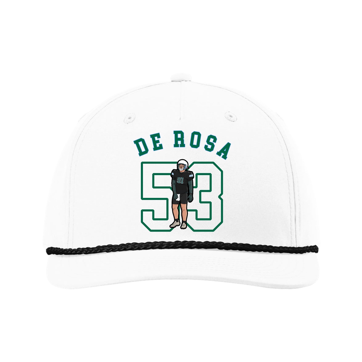 Five-Panel Classic Rope Cap — Shirsey Arch in White