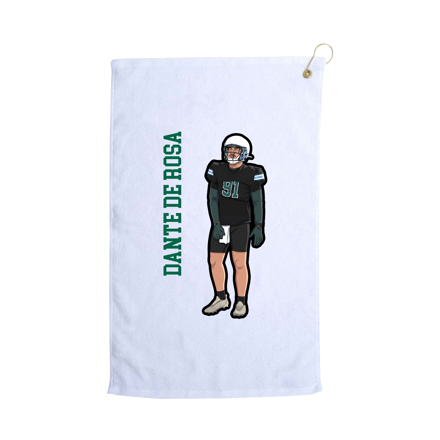Golf Towel — Name Vertical in White