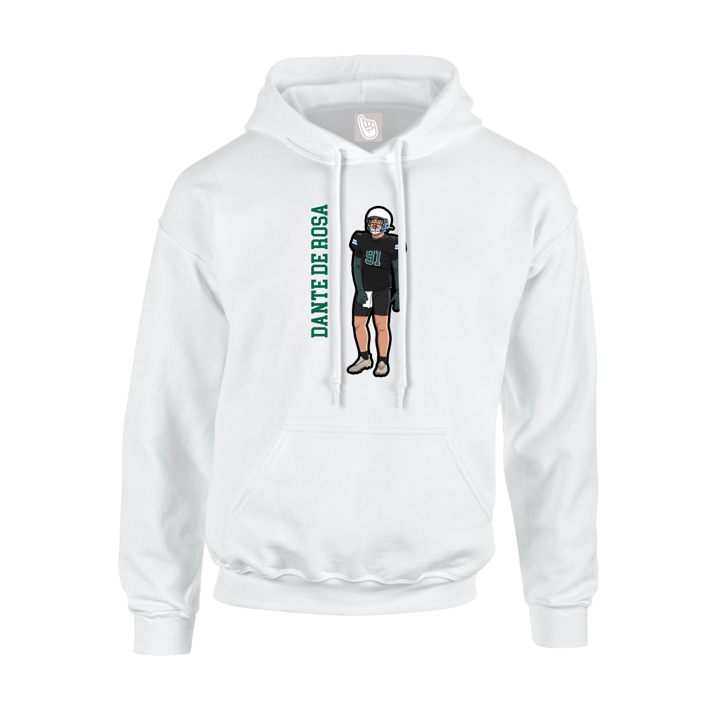 Youth Hoodie — Name Vertical in White