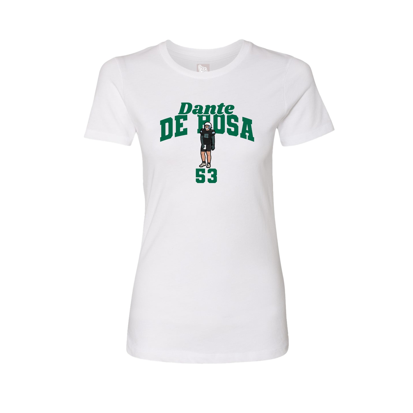 Fitted Women's Tee — Signature Arch in White