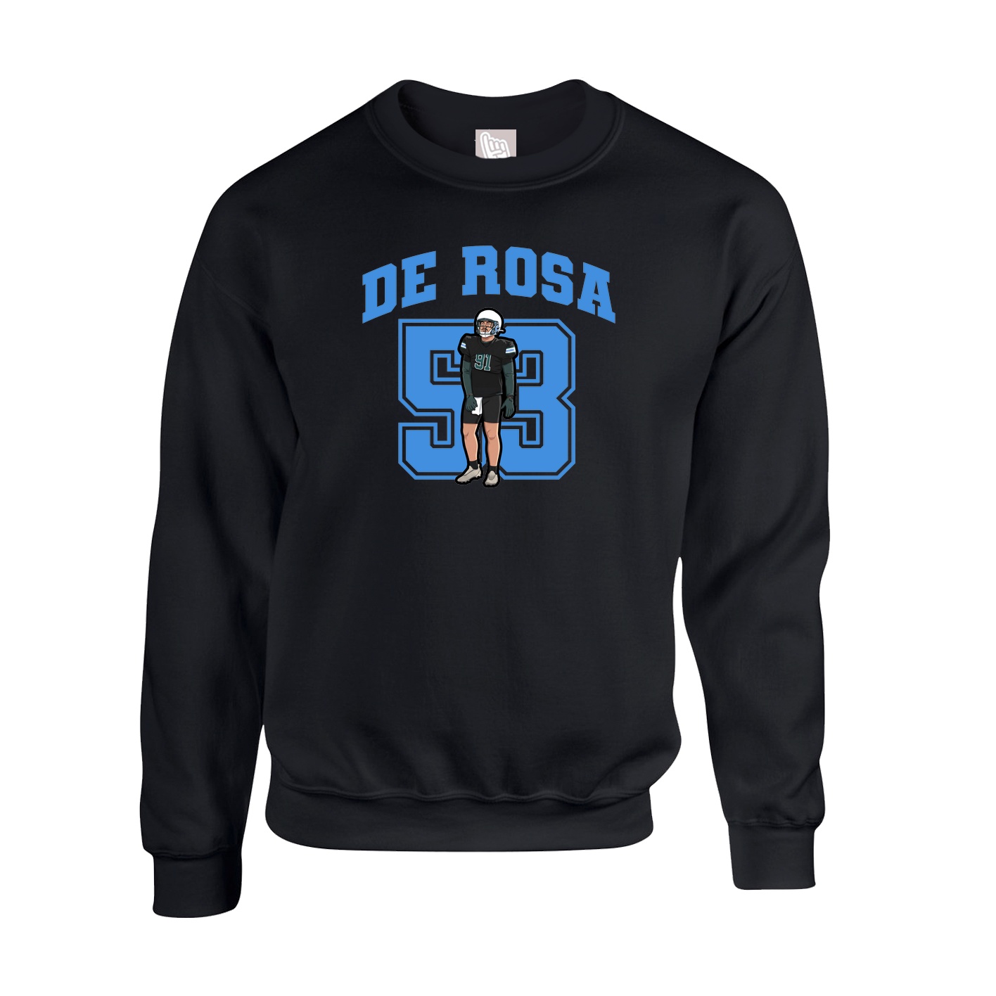 Fleece Crew — Number in Black