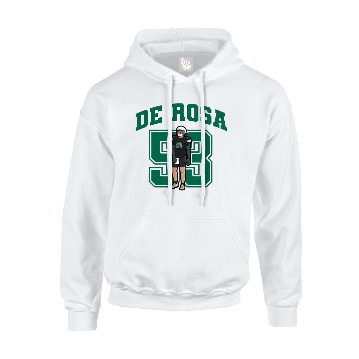 Youth Hoodie — Number in White