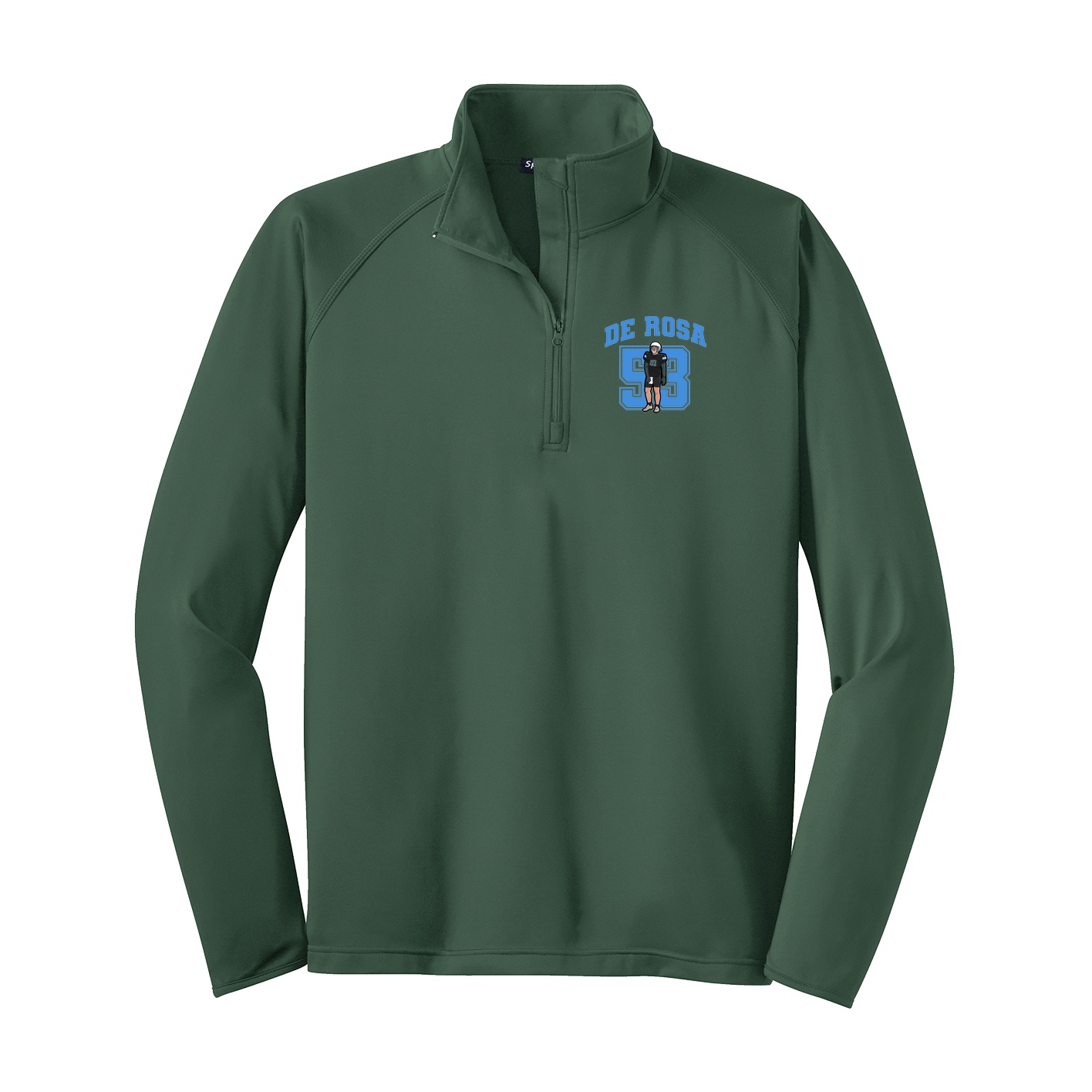 Q-Zip Pullover — Number in Green