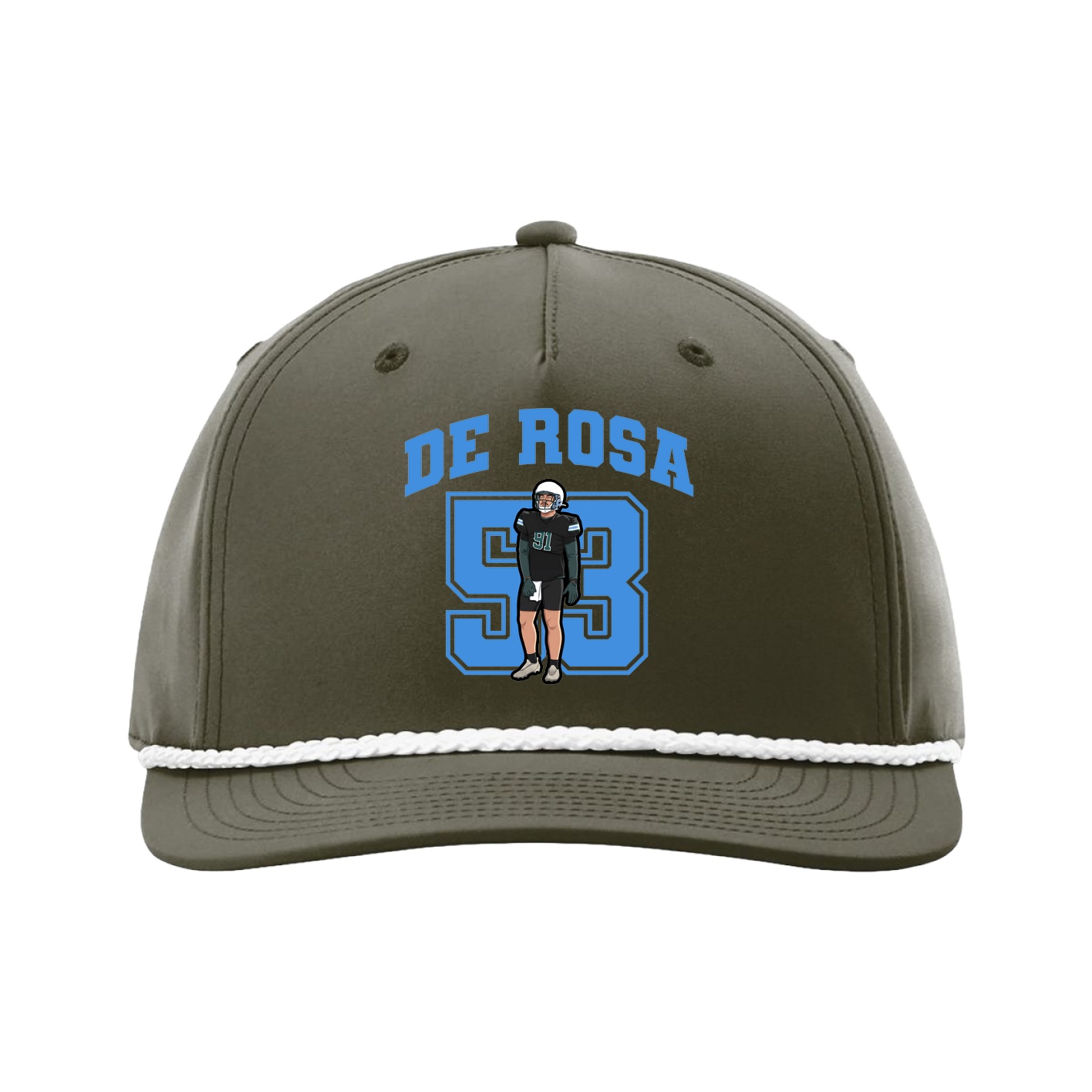 Five-Panel Classic Rope Cap — Number in Green