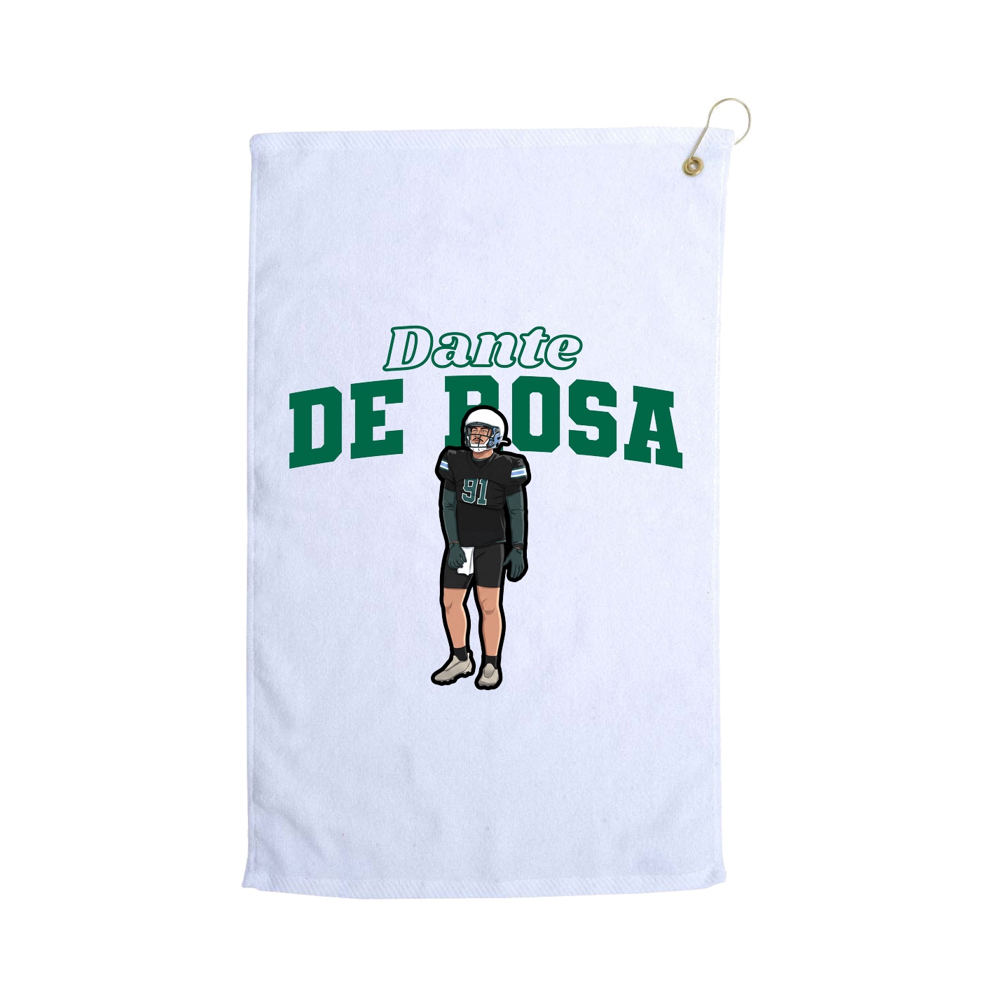 Golf Towel — Name Arch in White