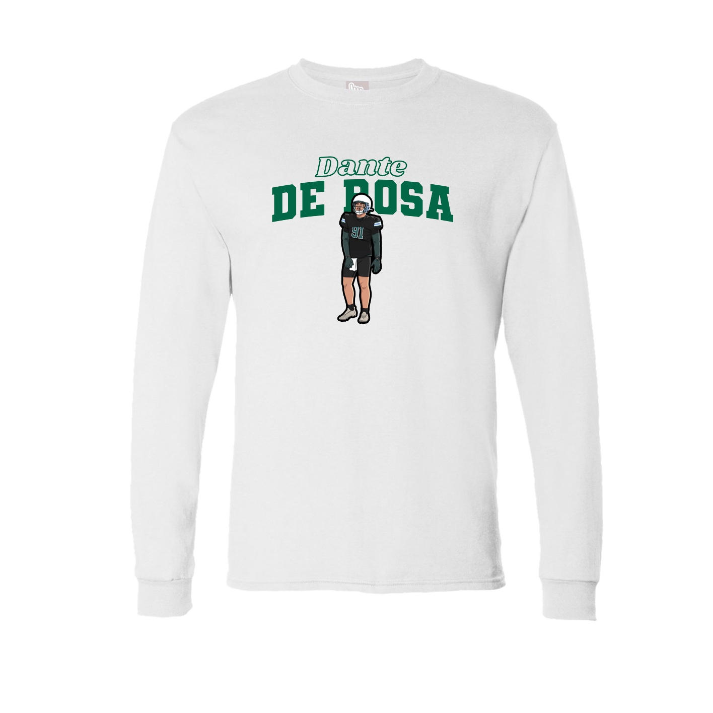 Long Sleeve Tee — Name Arch in White